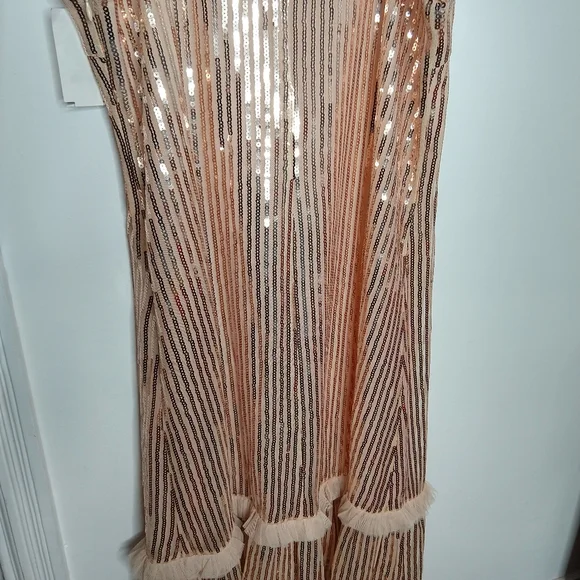 Ruffle Trim Sequined Midi Dress - Picture 7 of 11